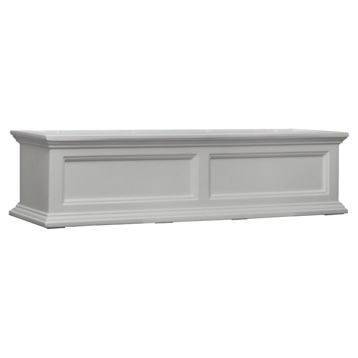 White 36" Traditional Resin Self-Watering Window Box Planter