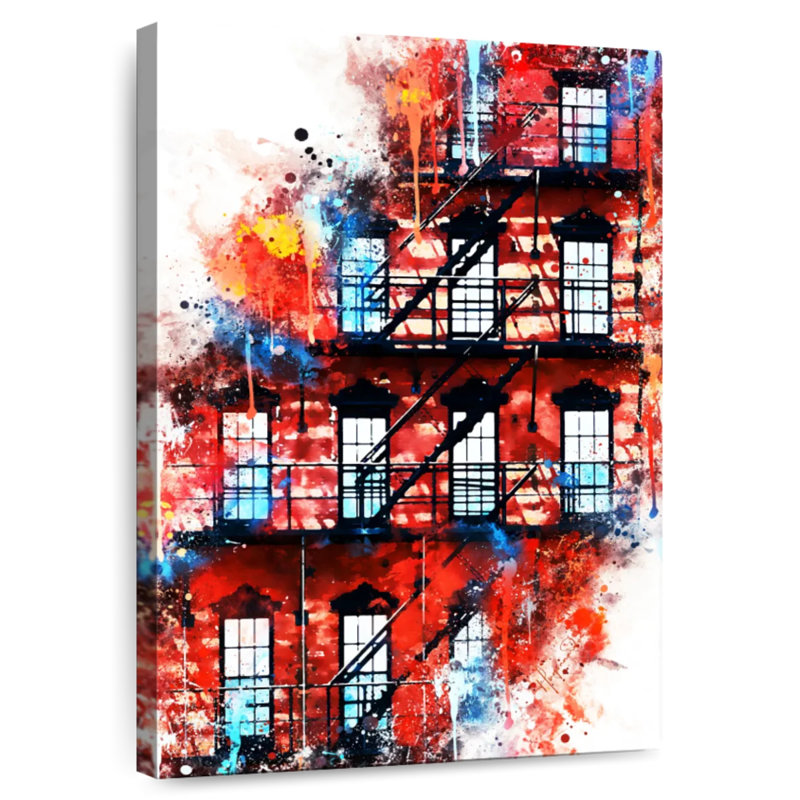 Façade aquarelle Lilie, H 39 po x l 26 po
