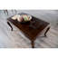 Table basse rectangulaire 1Pc avec pieds incurvés de style traditionnel, structure en bois massif sculptée avec finition dorée cerisier foncé