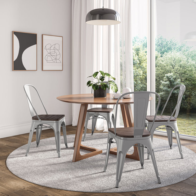 Linzy 33.5'' H Metal Stacking Side Chair