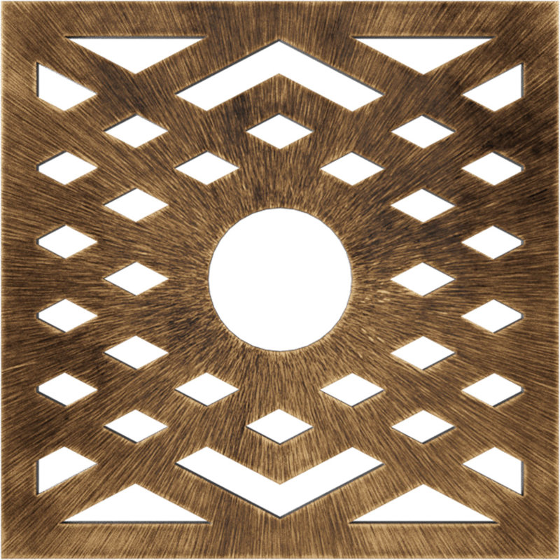 Médaillon de plafond à chevron en PVC de qualité architecturale Chevron, H 36 po x l 36 po x P 1 po, Bronze vieilli
