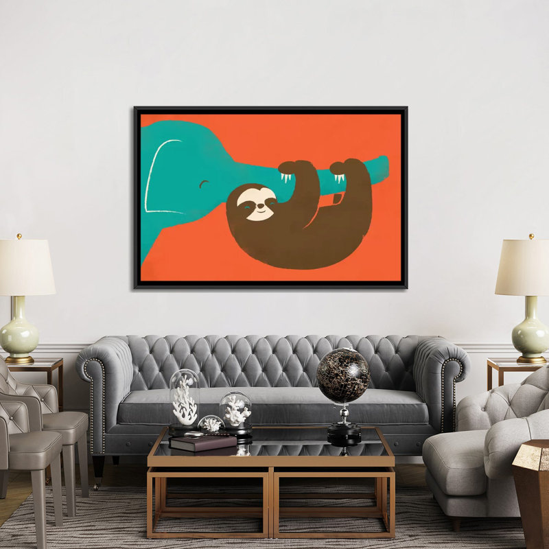 « let do hang », impression sur toile, H 18 po x l 26 po x P 1,5 po, Toile avec cadre noir