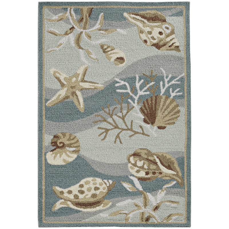 Tapis crocheté à la main Valletta Ocean, Rectangle 3 pi 3 po x 5 pi 3 po