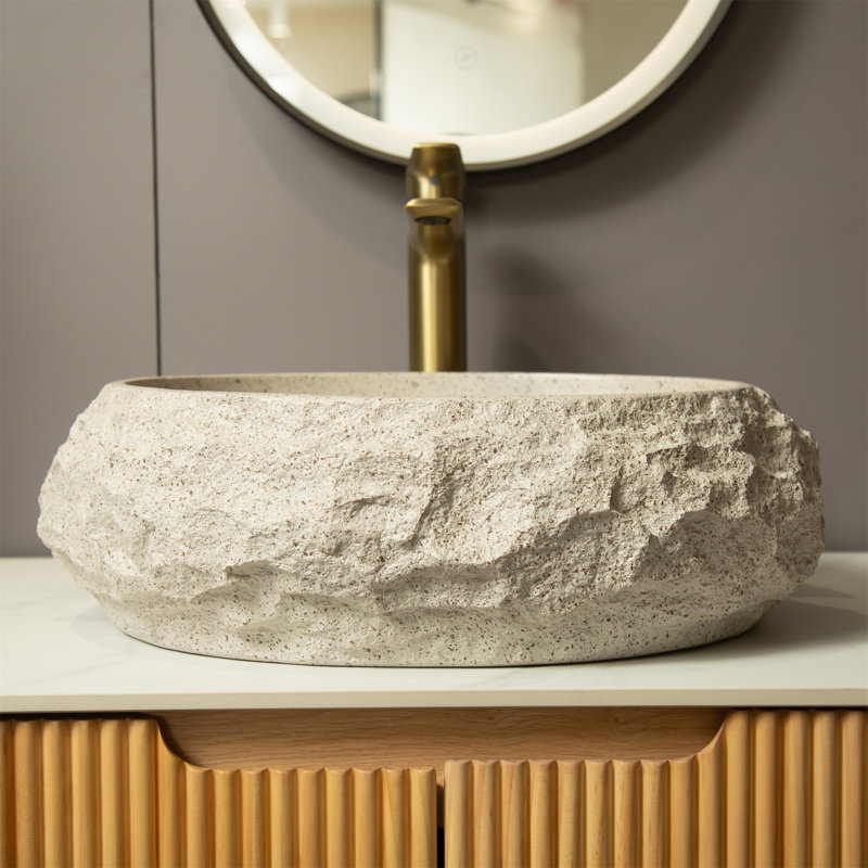 Lavabo pour salle de bain 18 po Luna, Beige