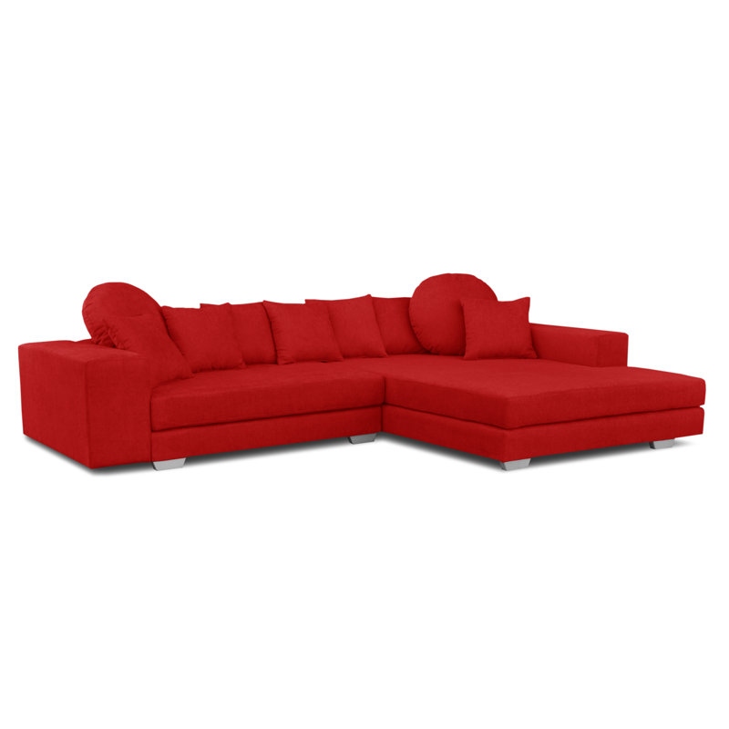 Karla 3 Seater Sofa & Chaise, Right, Red