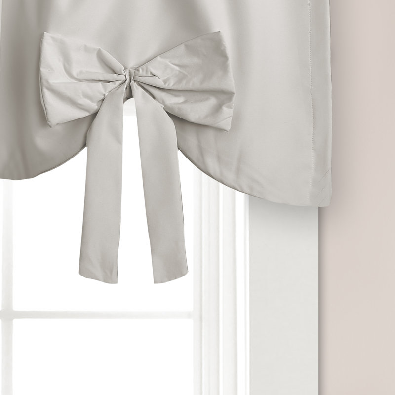 Lush Decor Melody Bow Single Window Valance, Gris clair