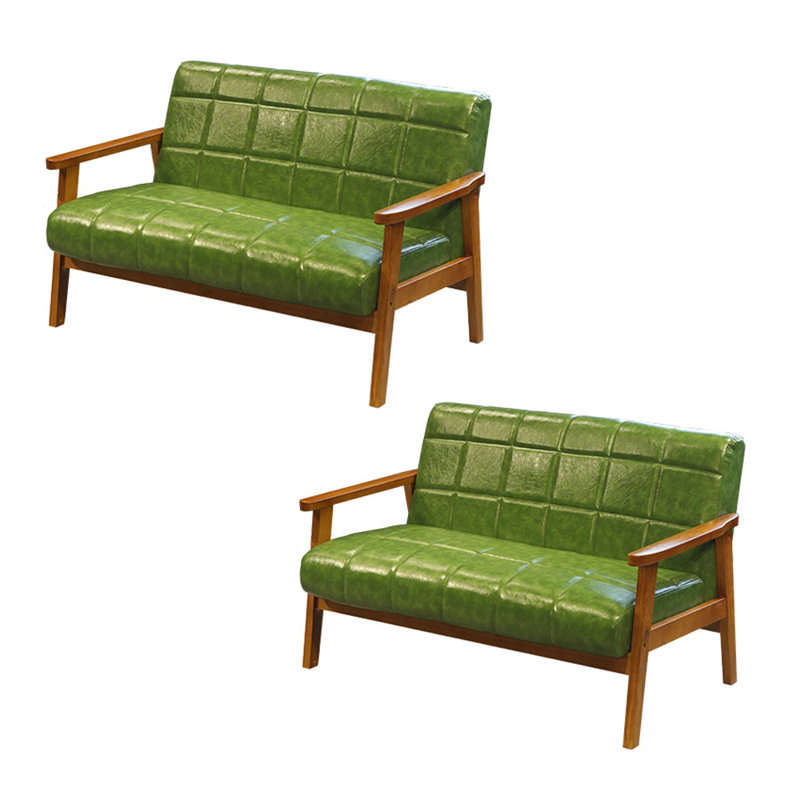 Banc rembourré en similicuir Retro Casual, Vert