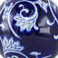 Ensemble de 3 boules décoratives orbes, porcelaine bleu blanc brillant, motifs floraux