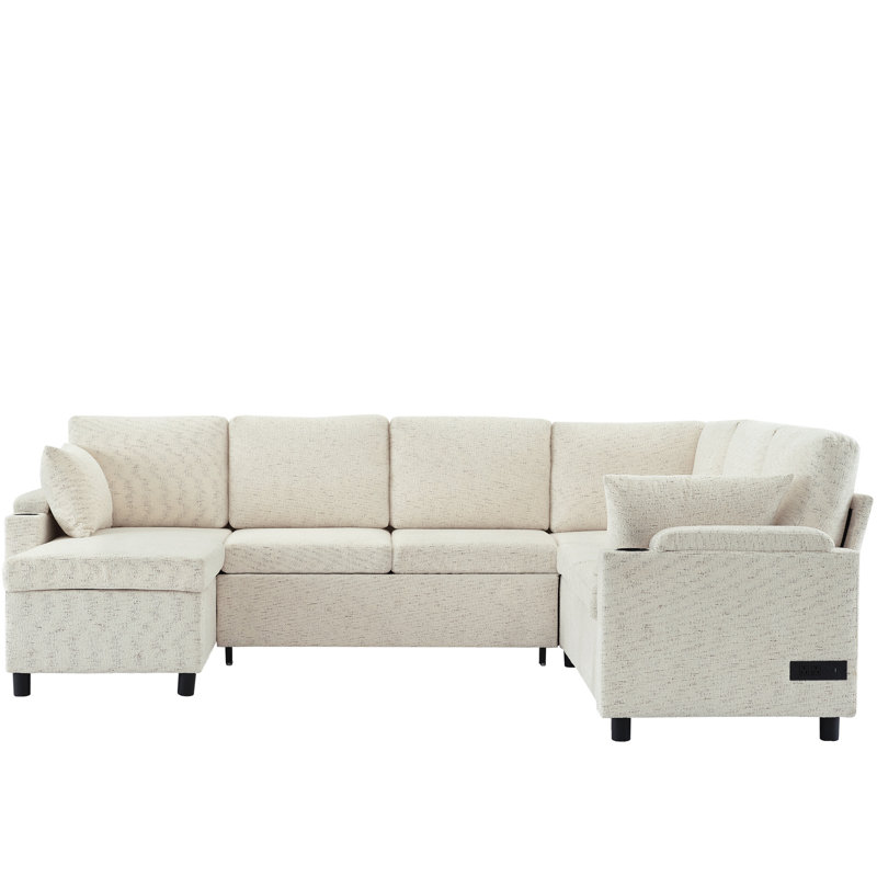 Canapé-lit modulaire polyvalent avec canapé-lit 109,9 po, Chenille beige