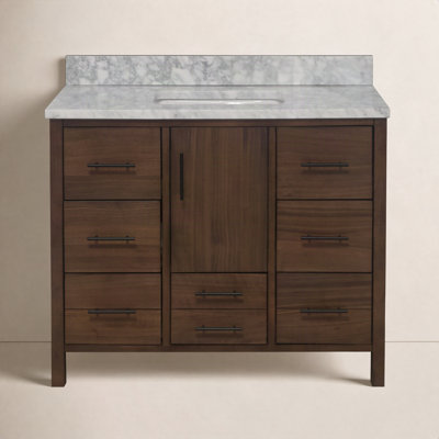 Kiara 42" Carrara Marble Single Bathroom Vanity