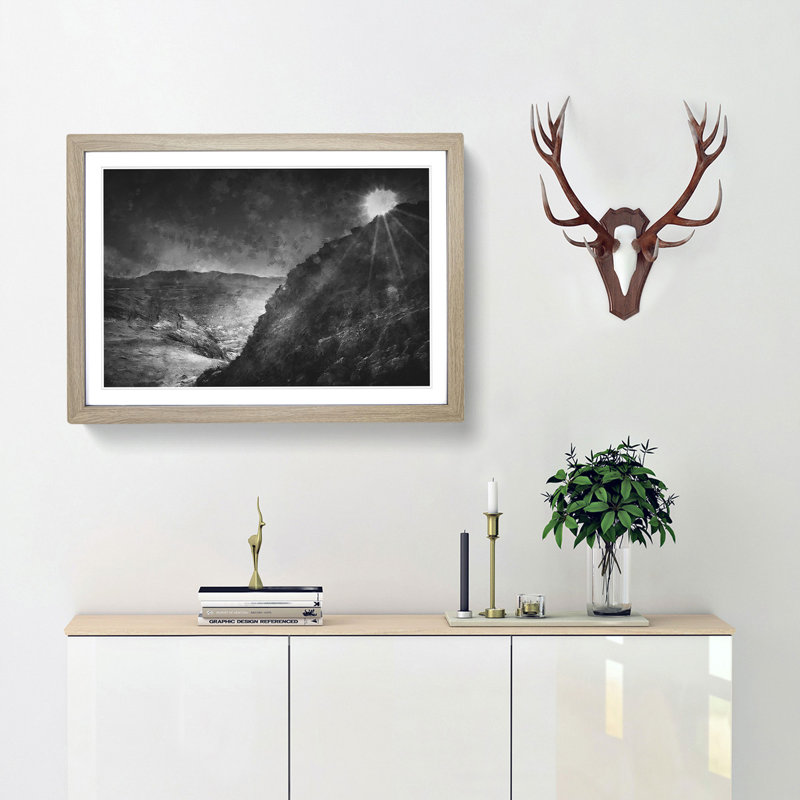 Arthurs Seat in Edinburgh Scotland - Picture Frame Painting Print, Oak Framed, 62cm H x 87cm W x 2cm D
