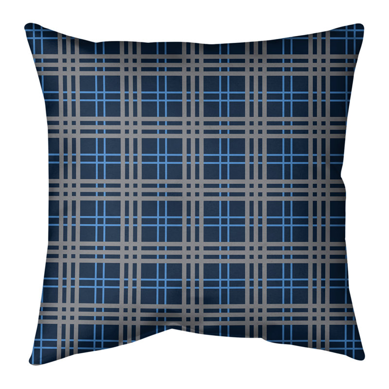 Housse de coussin Football Luxury, Poly sergé, 20 po X 20 po, Bleu marine / bleu / argent