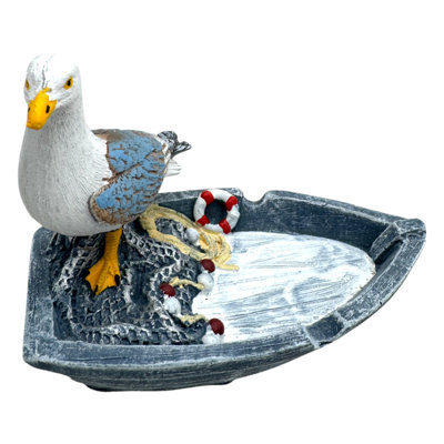 Set Of 2 Assorted Seagulls On Rowboat Figurines