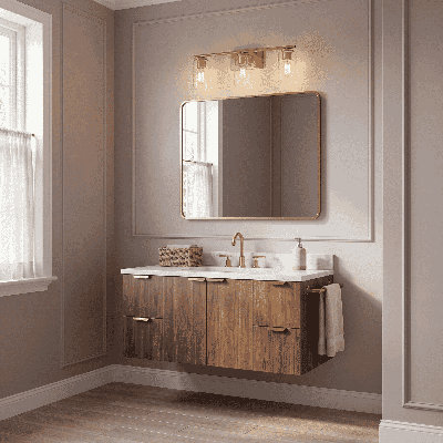 Yvonne 3-Light Dimmable Vanity Light in Brushed Nickel