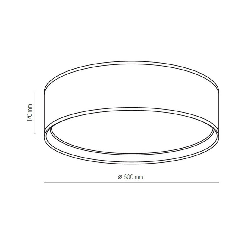 Banush Fabric Flush Mount, 17cm H x 60cm W x 60cm D, White