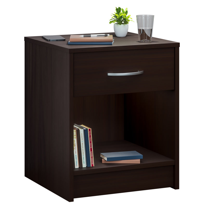 Ridas 40cm W MDF/particle Board Bedside Table, Wenge