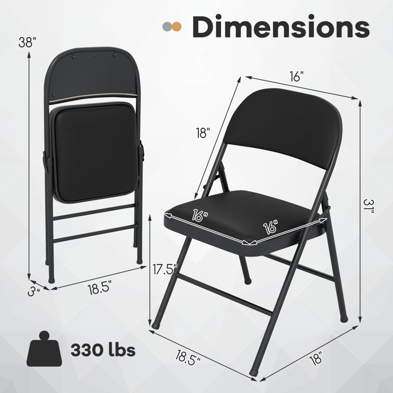 Chaises pliantes 12 pièces Gymax