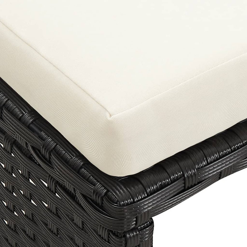 Garden Stool Set Of 4, Black, Beige/Black