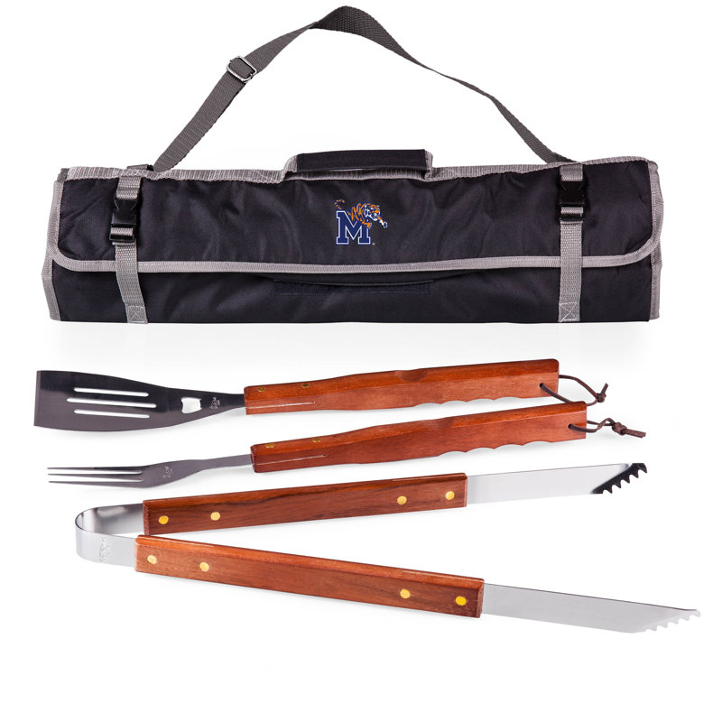 Georgia Tech Yellow Jackets Black Stainless Steel BBQ Tool Set