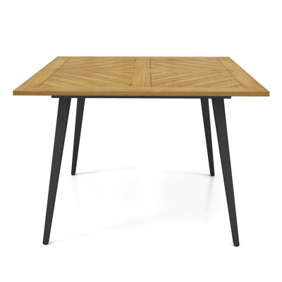 Square Acacia Solid Wood Outdoor with Umbrella Hole Dining Table - 107 cm W 107 cm D