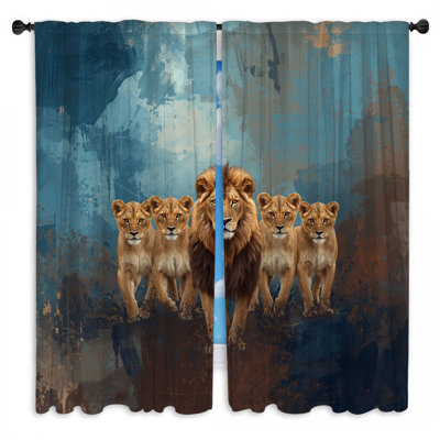 Ensemble de rideaux obscurcissant et obscurcissant Lion