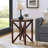 Glass Coffee Table with Solid Wood Base-458493444-443093452