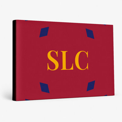 «Salt Lake Soccer City Colors Luxury Monogram», bleu cobalt, rouge, rouge, or, toile, art mural