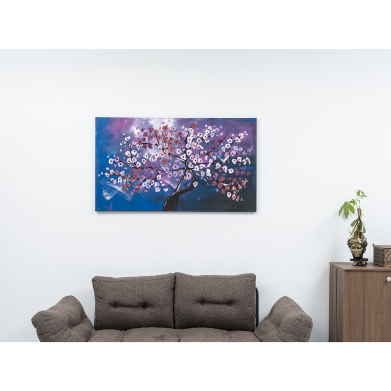 Peinture murale surdimensionnée rose sur toile 47 po x 27 po, décoration printanière peinte à la main 27 po, For Man Cave