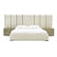 Nixa - Lit moderne en velours beige-1139556746