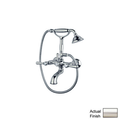 Verona Triple Handle Wall Mounted Clawfoot Tub Faucet with Handshower