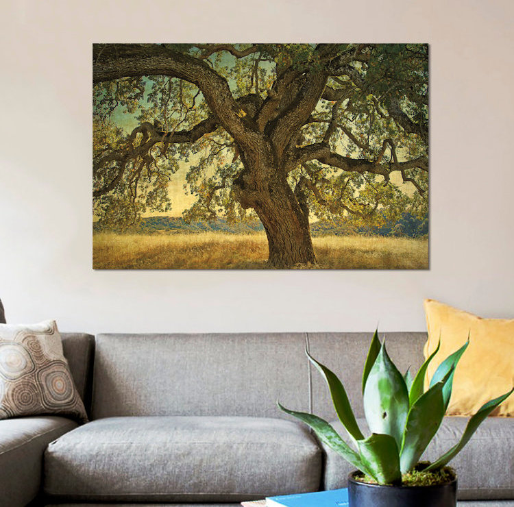 «Blue Oak Silhouette», reproduction d'impression sur toile tendue, H 12 po x l 18 po x P 1,5 po, Toile tendue, Pas de tapis