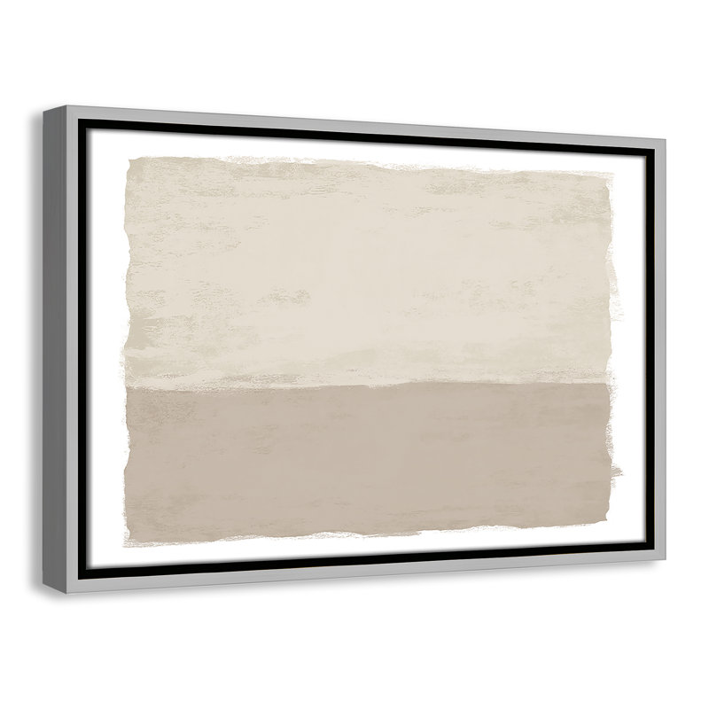 Silent Sands II - Landscape Version Print par Natalie Carpentieri, Toile avec cadre, Flottant argent, L 19,5 po x H 13,5 po