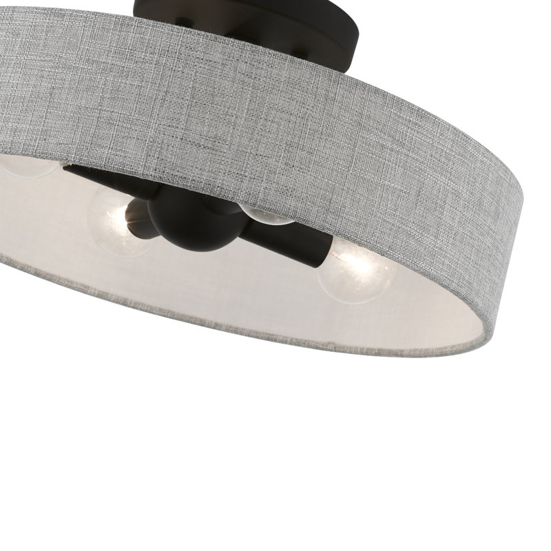 Xavyer Fabric Semi Flush Mount, Black