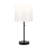 Sarriah Modern Stick Accent Table Lamp with Pull Chain and White Fabric Shade, Brushed Steel-403329833