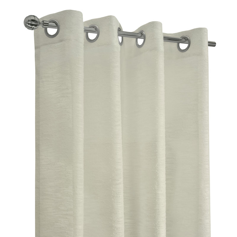 Bishesh Sheer Curtain Single Panel, 52" W x 84" L, Off-White