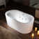 Whirlpool & Air Bubble Heated Freestanding Soaking Double Eened Bathtub with LED Control Panel, Chromatherapy