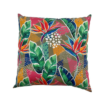 Floral Outdoor Reversible Throw Pillow