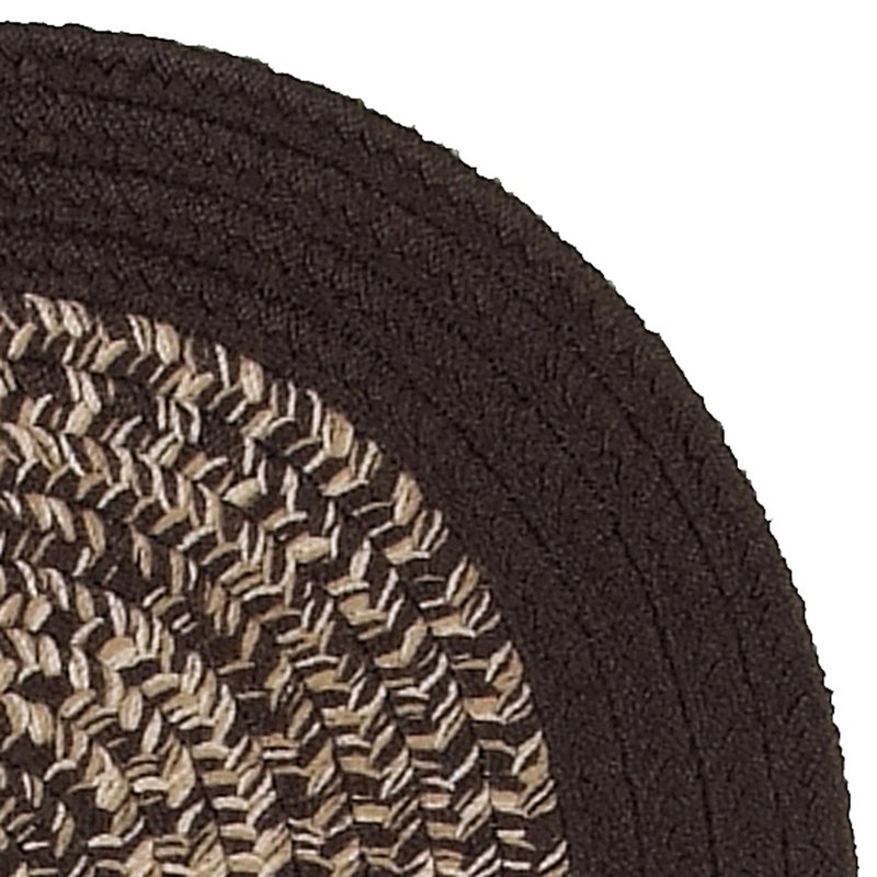 Tapis brun / gris tressé Nourcan, Ovale 2 pi 3 po x 3 pi 1po