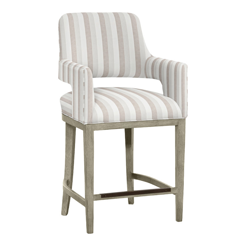 Tabouret de bar et de comptoir Josie, Amande chamois, Lin Perigold Direction