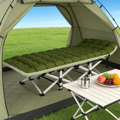 Folding Camping Cot With Mattress, 500 Lb Heavy-Duty Portable Sleeping Cot, Waterproof 1200D Oxford Fabric, Fast Setup Outdoor Cot For Camping, Guests & Office Use