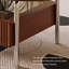 Table basse simple en bois massif de forme ovale
