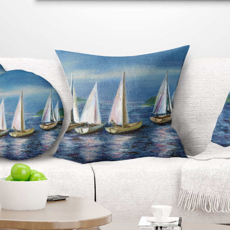 Yousse par Obsky Sea - oreiller imprimé Sea & Shore, 16 po x 1 po, Coussin décoratif
