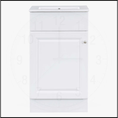 Meuble-lavabo de 18 po avec lavabo, tablette de porte et tablette intérieure réglable pour un rangement efficace