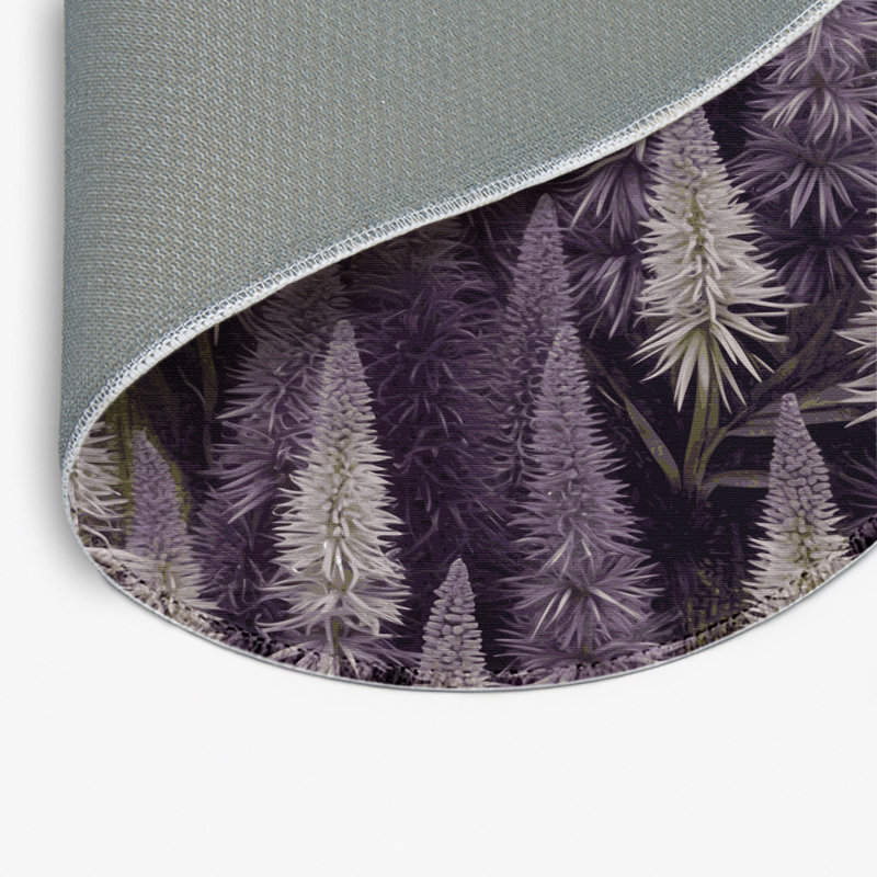 Tapis d'intérieur et d'extérieur mauve Botanical, Rond 5 pi