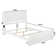 Amear Solid Wood Foundation Bed with Matching Footboard and Built-in USB Charger