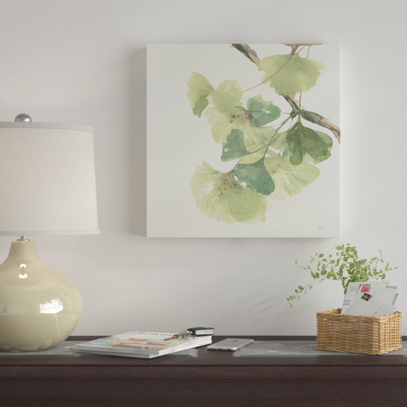 « gingko leaves ii light », reproduction sur toile tendue, H 24 po x l 24 po x P 2 po