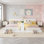 Structure de lit double avec rangement et charge, conception convertible pour les chambres d'enfants