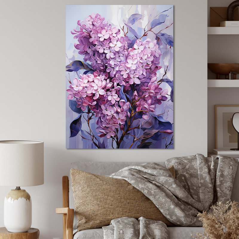 Lilas, minimalisme, rêve III, sur toile, H 40 po x l 30 po x P 1,5 po, Toile tendue