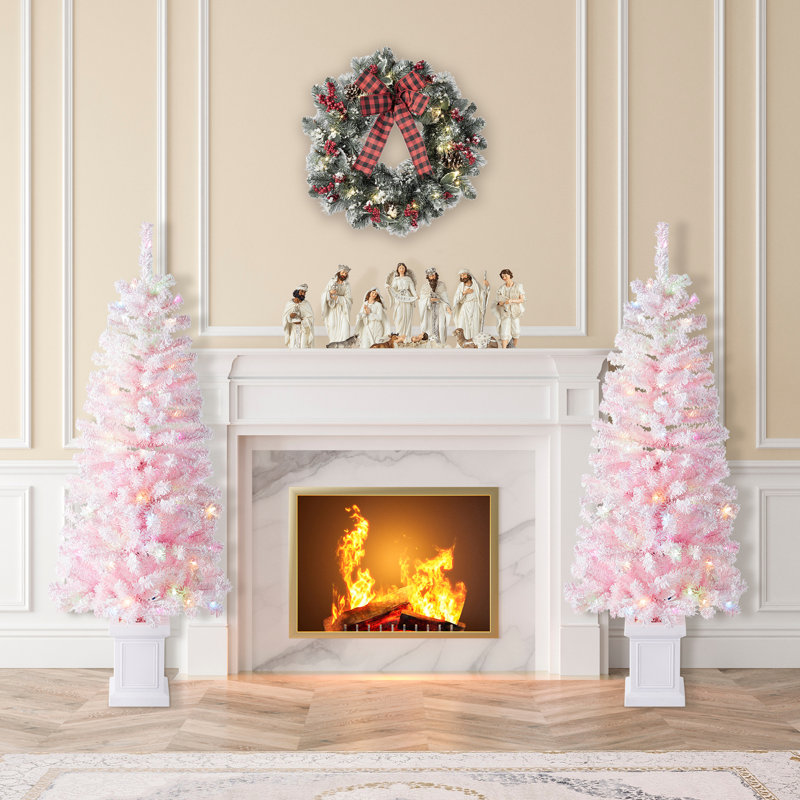 Arbre de Noël artificiel 2 pièces avec lumières, 5'