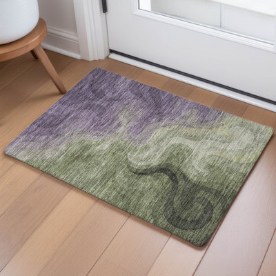 Tapis abstrait lavable à la machine intérieur / extérieur ACN2468